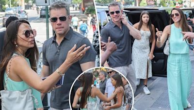 Matt Damon and wife Luciana Barroso attend daughter Isabella’s high school graduation