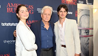 Michael Douglas joins two of his children for rare red carpet appearance