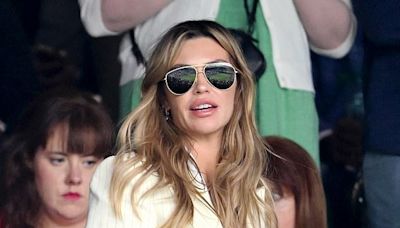 Abbey Clancy attends Wimbledon day six with her daughter Sophia Ruby