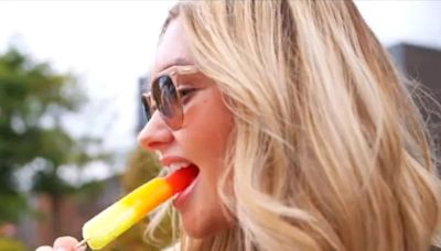 Woman eats ice lolly that had been sent into space