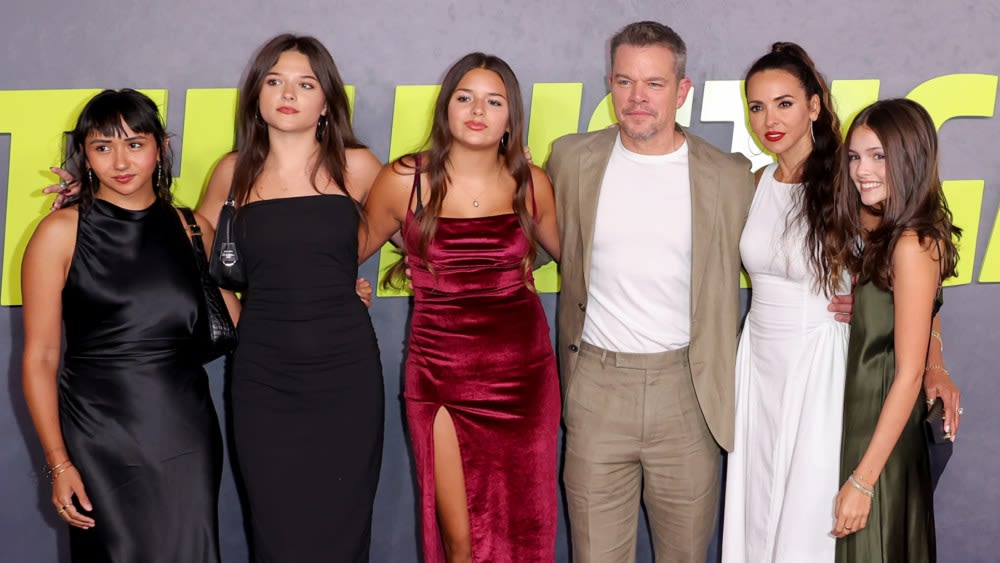 Matt Damon and Wife Luciana Barroso Embrace ‘Stealth Wealth’ Looks With Their Daughters at ‘The Instigators’ Red Carpet Premiere