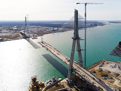 Construction Team Begins Final Steps to Connect Gordie Howe International Bridge Deck Over Detroit River