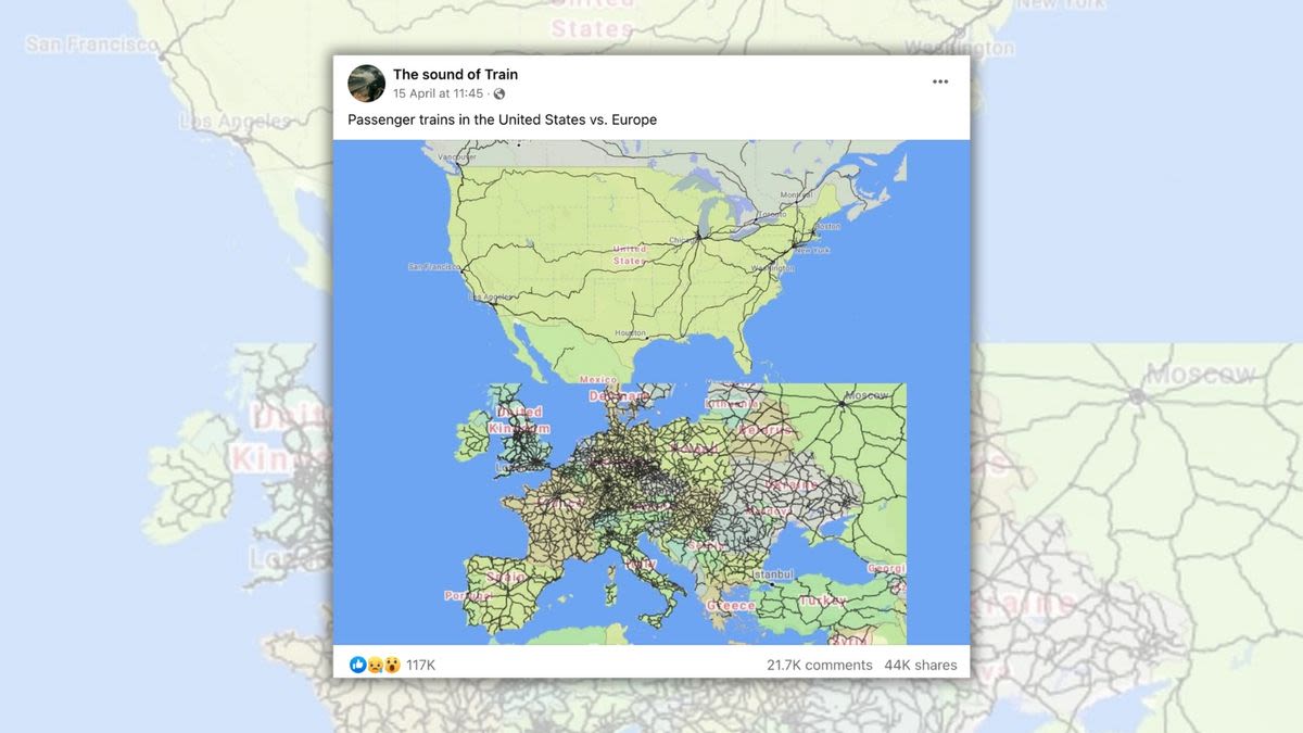 About Those Viral Maps Supposedly Comparing US vs. Europe Passenger Train Lines