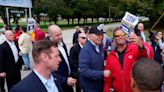 In historic first, Biden walks picket line with striking autoworkers in Michigan