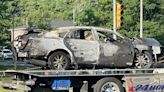 Police chase from Roxbury to Parsippany ends in fiery car crash; 3 suspects hospitalized