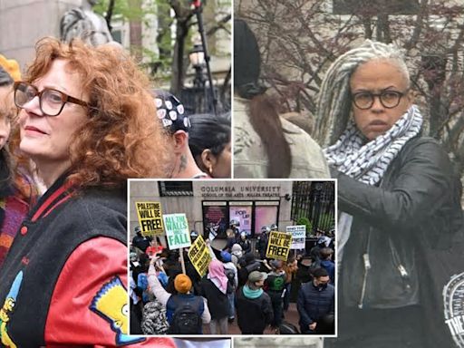 Susan Sarandon, ex-NYC prof who pulled machete on Post reporter spotted at Columbia University anti-Israel protest