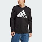 Adidas M BL SJ LS T [IC9308] 男 長袖 上衣 亞洲版 運動 訓練 休閒 基本款 舒適 黑白