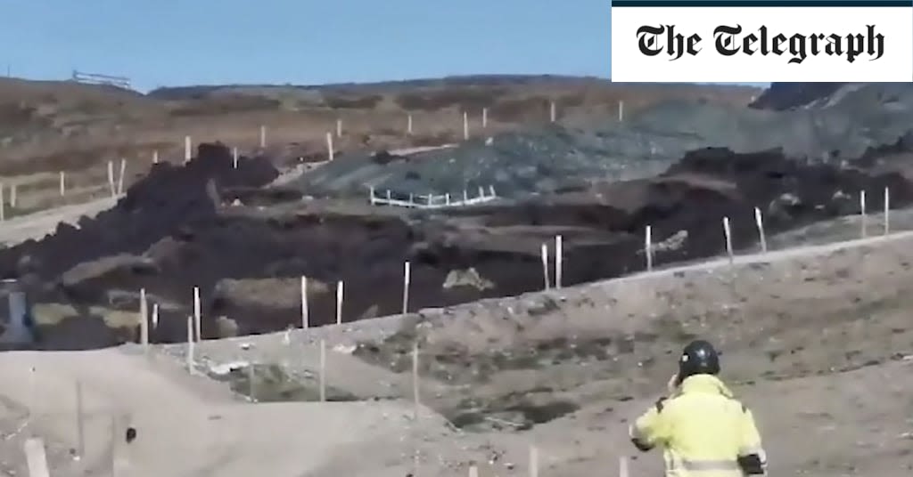 Watch: Landslide brings work at Shetland wind farm to a standstill