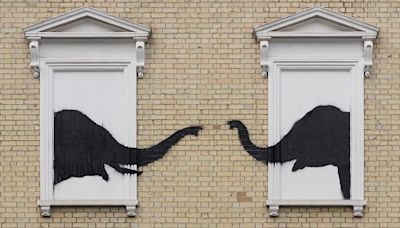 Banksy adds to animal artwork collection in London with new elephant design