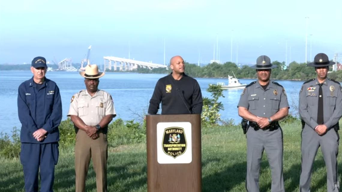 'The mission is not over' | Gov. Wes Moore talks next steps at Baltimore bridge collapse site