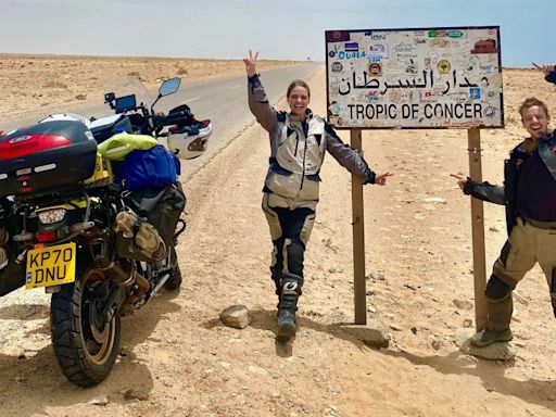 They set off around the world on a motorcycle and 'fell off many times.' Now they’re in the record books