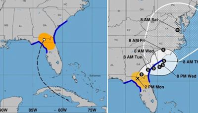 Map shows Hurricane Debby making landfall in Florida and its deadly path