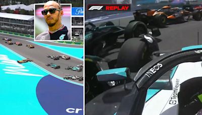 Watch Lewis Hamilton 'arrive like a bull' and 'ruin' F1 rivals' race at Miami GP