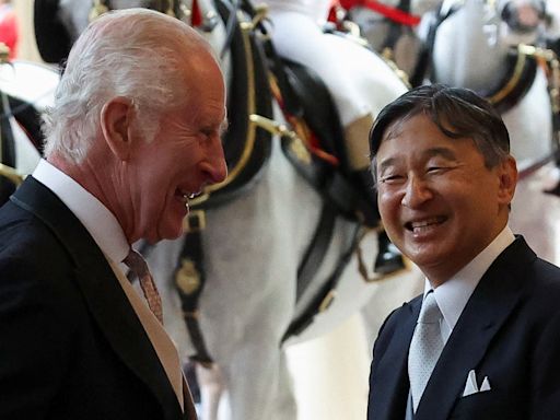 Ceremonial welcome for Emperor and Empress of Japan at start of state visit