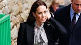 Princess Catherine wears classic Zara checked dress and meaningful leek brooch as she pays her respects in Wales