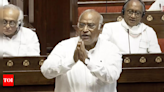 Kharge hits out at PM Modi over election remarks, NEET paper leak in Parliament | India News - Times of India