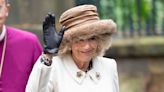 Queen Camilla Wears Queen Elizabeth's Brooches as She Steps in For King Charles at Maundy Thursday Service