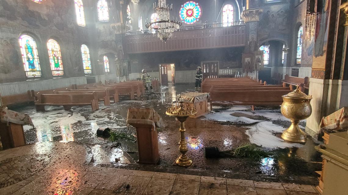 Photos show damage following fire at historic St. Theodosius Orthodox Christian Cathedral in Cleveland