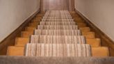 Woman DIYs Stair Runner With Only a Rug, Scissors, and Nail Gun