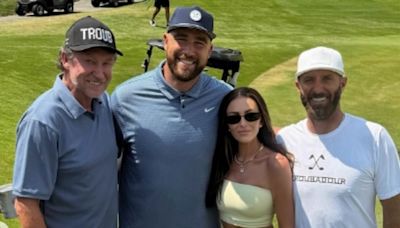 Travis Kelce enjoys round of golf with Wayne Gretzky, Dustin Johnson