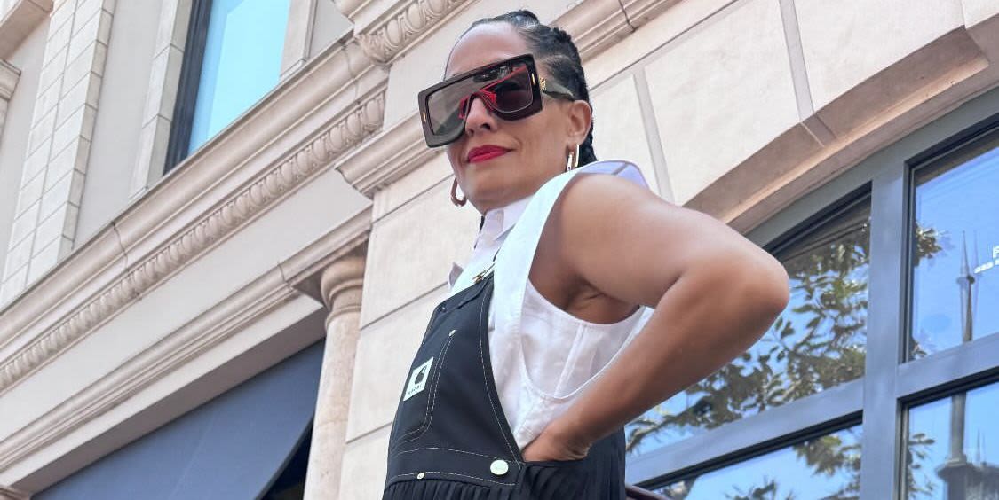 Tracee Ellis Ross Is All Work and All Play in This Carhartt Apron Dress