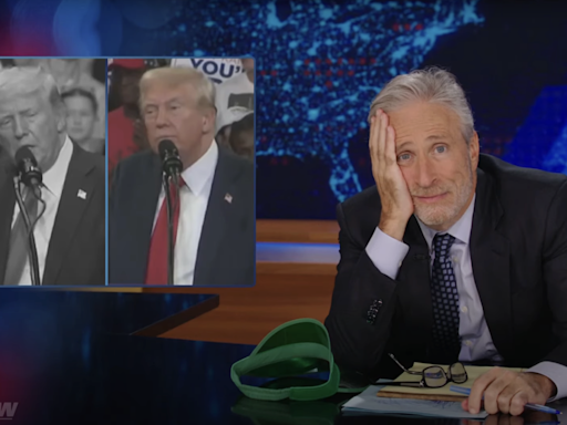 ‘The Daily Show’: Jon Stewart Compares Trump’s Recycled Kamala Jabs To An Elton John Song