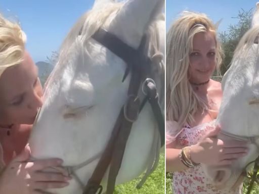 Britney Spears Cuddles Her Horses After Reflecting on How 'Incredibly Cruel' Her Parents Were During Conservatorship