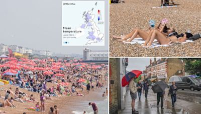 June was 'below average' temperature, Met Office says