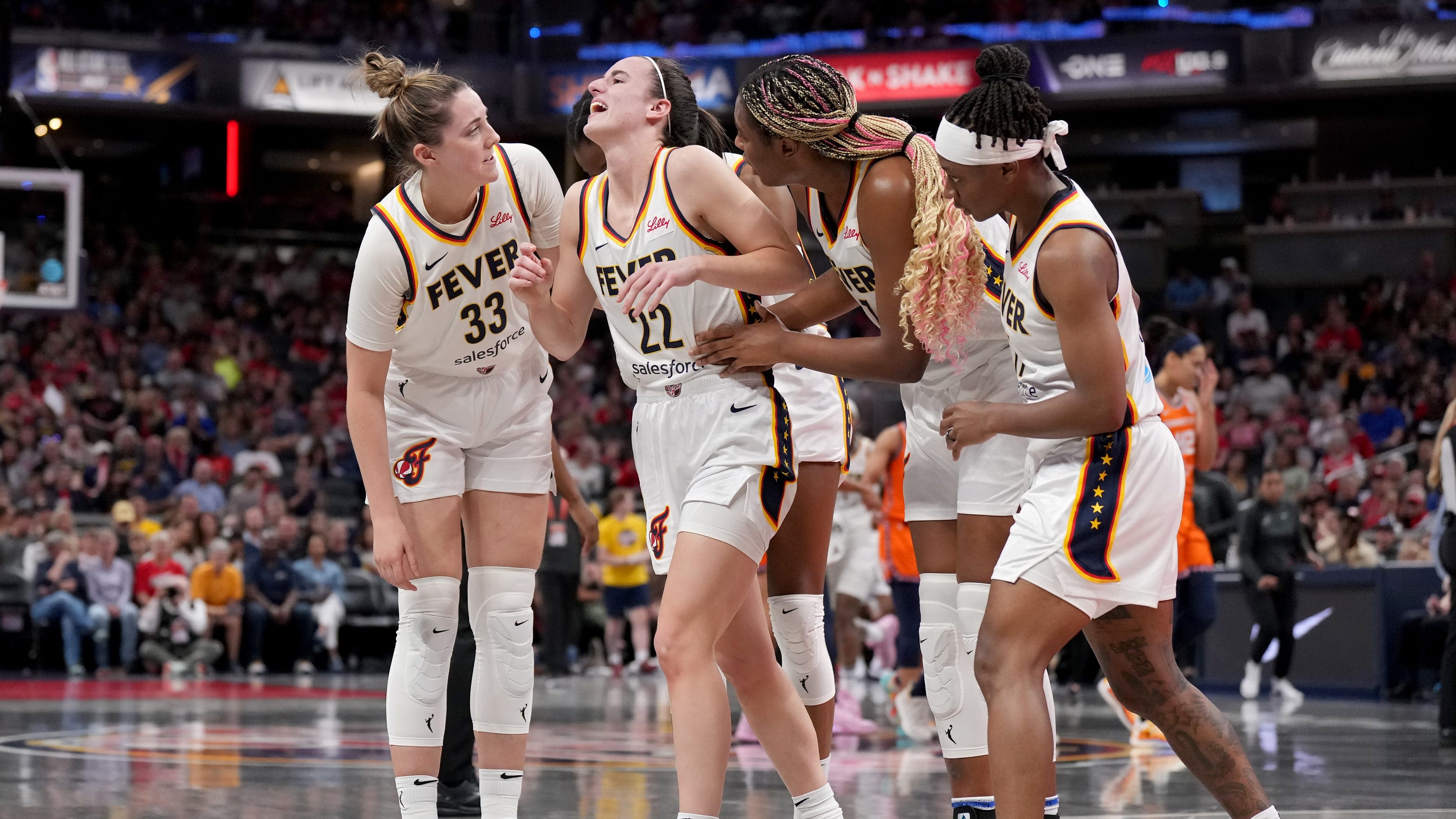 Indiana Fever's Caitlin Clark injures ankle but starts second half vs. Connecticut Sun