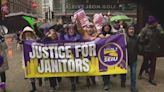 Janitorial union marches ahead of contract expiration this weekend