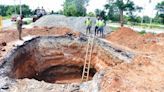 Works on filling up sinkhole to be complete by tomorrow - Star of Mysore