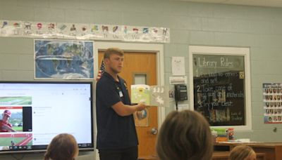 Grant Hussey hangs out at Energy Express reading program