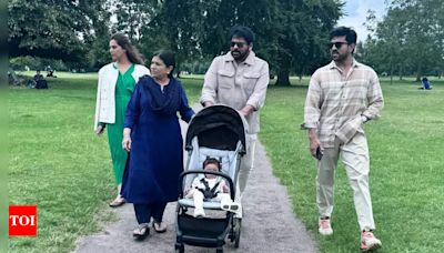 Chiranjeevi shares a heartwarming family picture with Ram Charan, Upasana Konidela and their daughter Klin Kaara Konidela from London | Telugu Movie News - Times of India