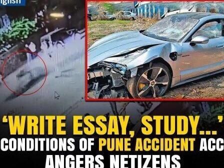 Pune Porsche Accident: CCTV Shows Speeding Porsche Moments Before Crash, Teen’s Father Arrested