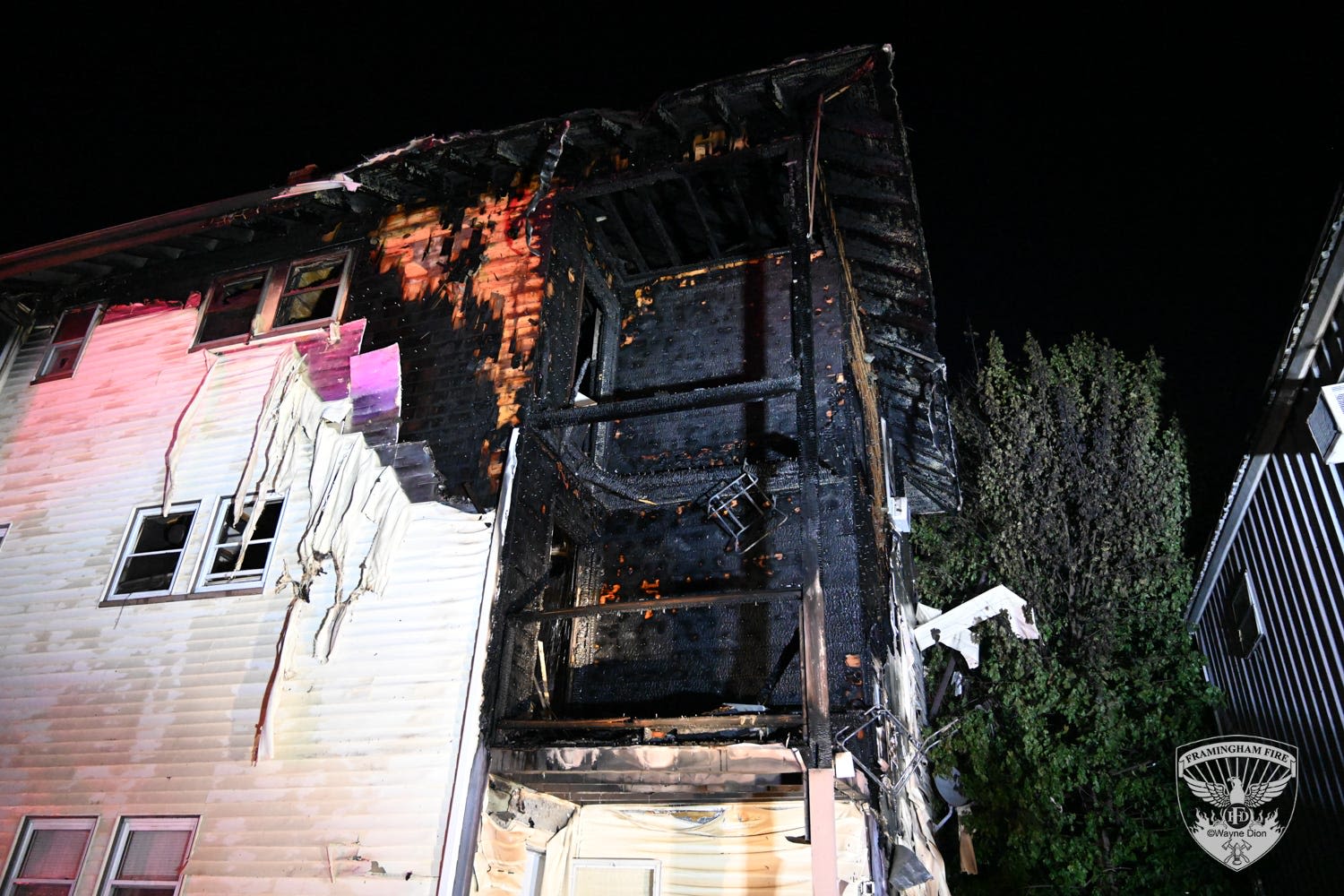 Eleven residents displaced after two-alarm fire at Framingham apartment building