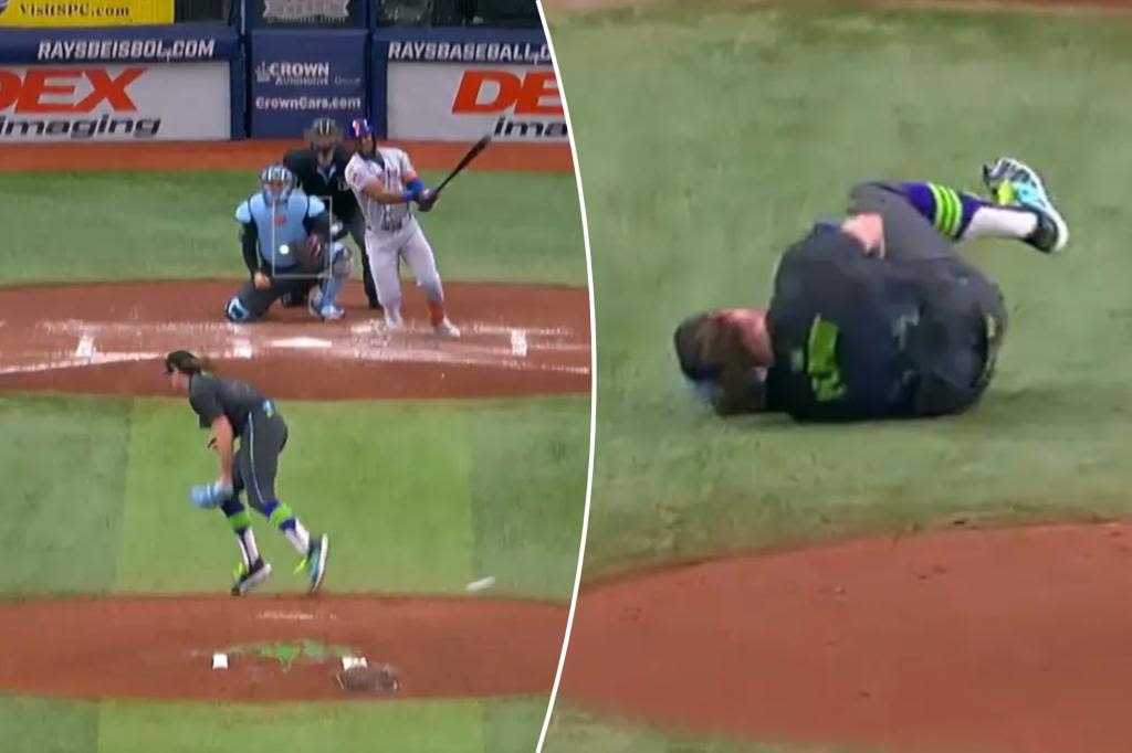 Rays’ Ryan Pepiot forced out of game after taking rocket Starling Marte comebacker off leg