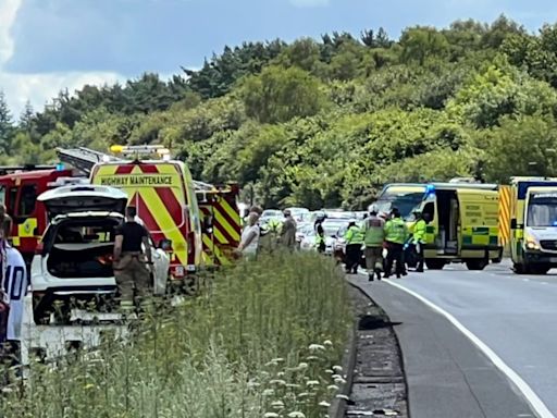 Major road re-opens after two seriously injured in military convoy crash | ITV News