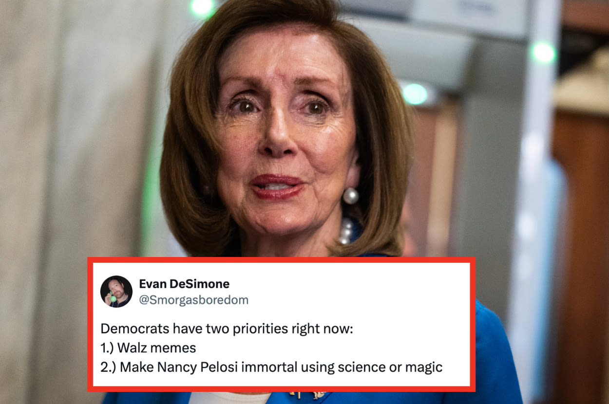 The Internet Can't Stop Making Nancy Pelosi Jokes Over Kamala Harris' Tim Walz VP Pick