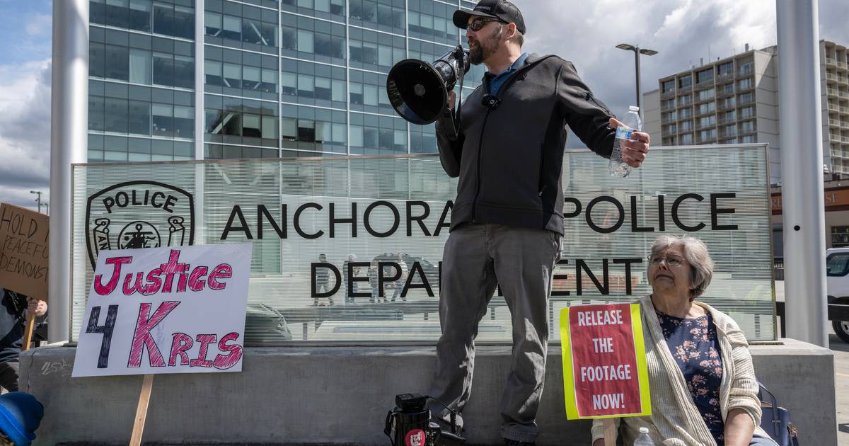 Demonstrators call for Anchorage Police to release body camera video of shooting