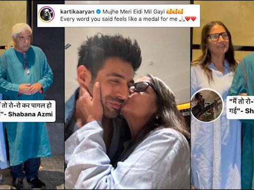 'Main ro ro ke paagal ho gayi...': Shabana Azmi kisses Kartik Aaryan on his cheek; lauds his performance in Chandu Champion