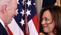 US President Joe Biden (left) gave his swift endorsement to Vice President Kamala Harris