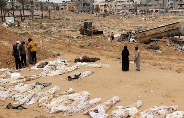 Almost 400 bodies have been found in mass grave in Gaza hospital, says Palestinian Civil Defense