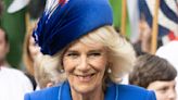 Queen Camilla's electric blue outfit stands out from the crowd but it's the heartbreaking story behind her sapphire brooch that's got us chatting