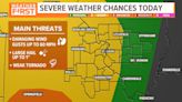 Isolated severe storm threat Sunday