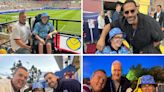 Footie-mad dad and son meet famous faces as they follow their England heroes