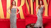 Lindsay Lohan Shimmers in Balenciaga Fringe Dress on the Vanity Fair Oscar Party 2024 Red Carpet