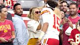 Brittany Matthews Shows Off Baby Bump In Plunging Blazer Dress At Patrick Mahomes’ Game