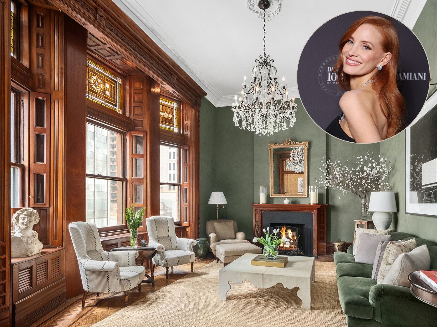 Jessica Chastain is selling her historic 4-bedroom apartment in New York City for $7.45 million. Take a look inside.