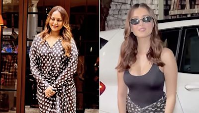 Tara Sutaria And Sonakshi Sinha Look "Same Same But Different" As They Style Polka Dots In Two Ways