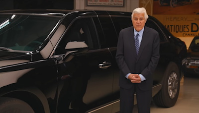 Jay Leno Looks Like A Tiny Little Guy Standing Next To 'The Beast' Presidential Cadillac Limo